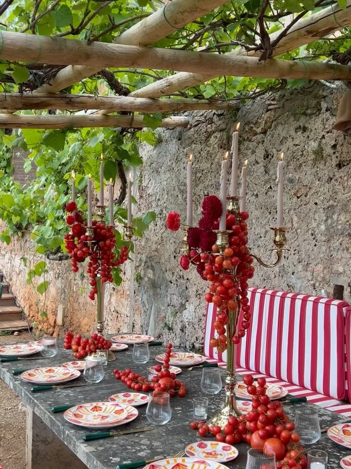 candelabras, but make them Italian 🍅🍷❤️ from the most fun, tomato-filled welcome party for F &amp; A at @cetinale with @sohappitogether @sohappitogether_pae