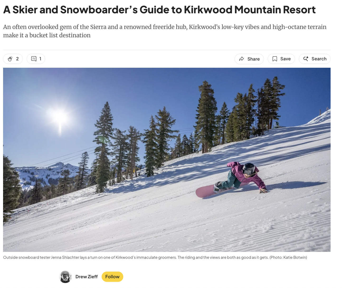 A Skier and Snowboarder’s Guide to Kirkwood Mountain Resort