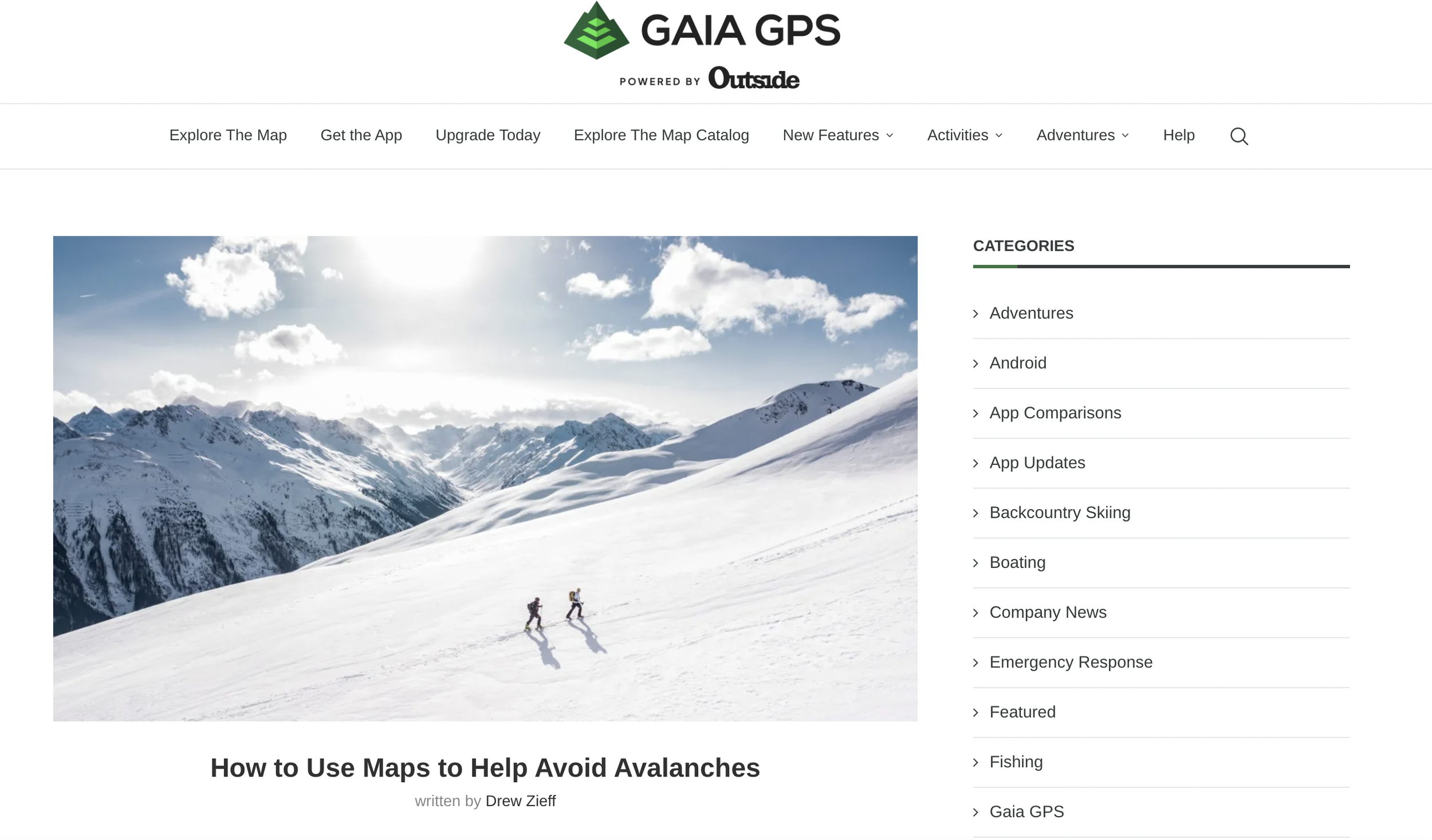 How to Use Maps to Help Avoid Avalanches