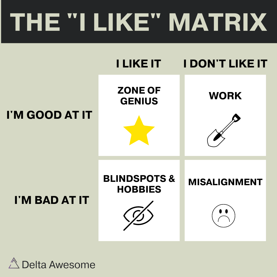 Native Genius Matrix Unleashing Your Zone of Genius: The Key to Business Success — Delta Awesome