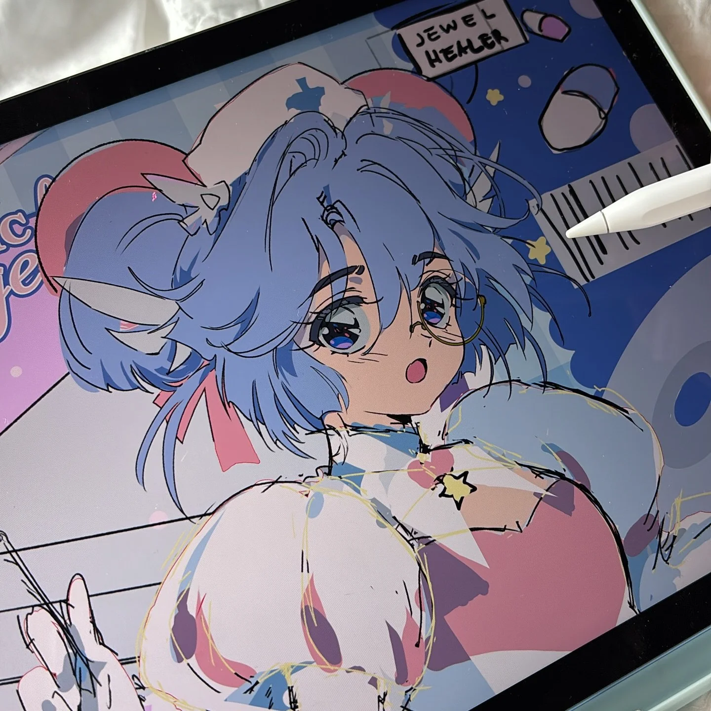 Sometimes it&rsquo;s nice taking a long break and returning to a WIP. 
#Wip #90sanime #90sanimestyle #retroanime