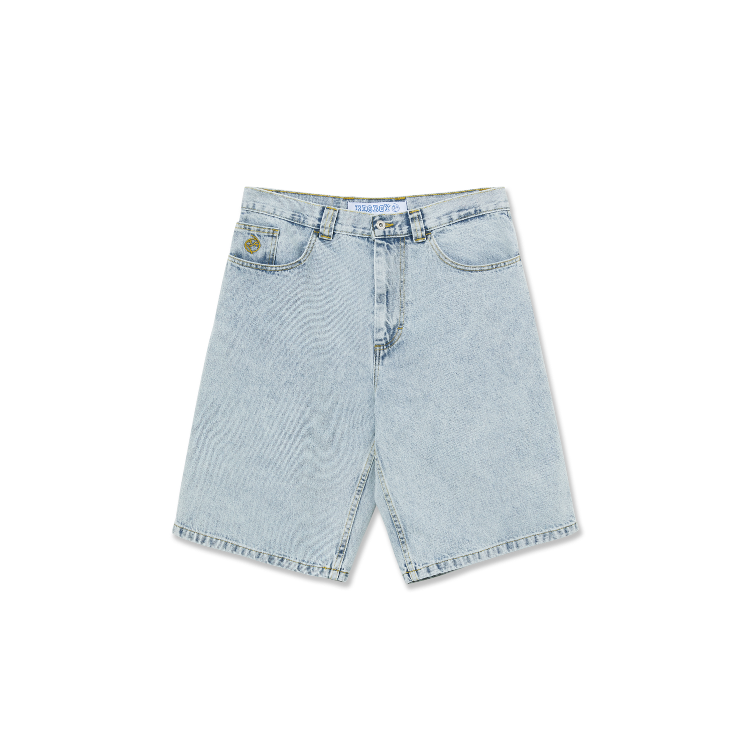 polar skate co big boy jean shorts light blue