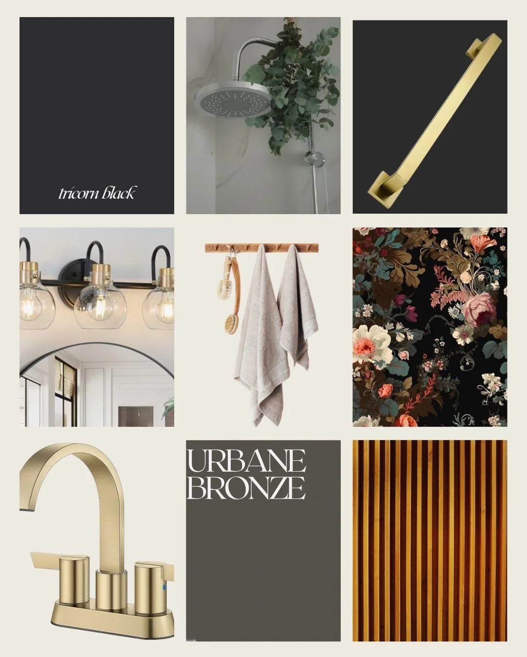 Sharing the mood board that guided my recent bathroom refresh. This is where the colors, textures, and finishes came together before I ever picked up a paintbrush. Before &mdash;> after on the next slides. More details on the process in today&rsqu