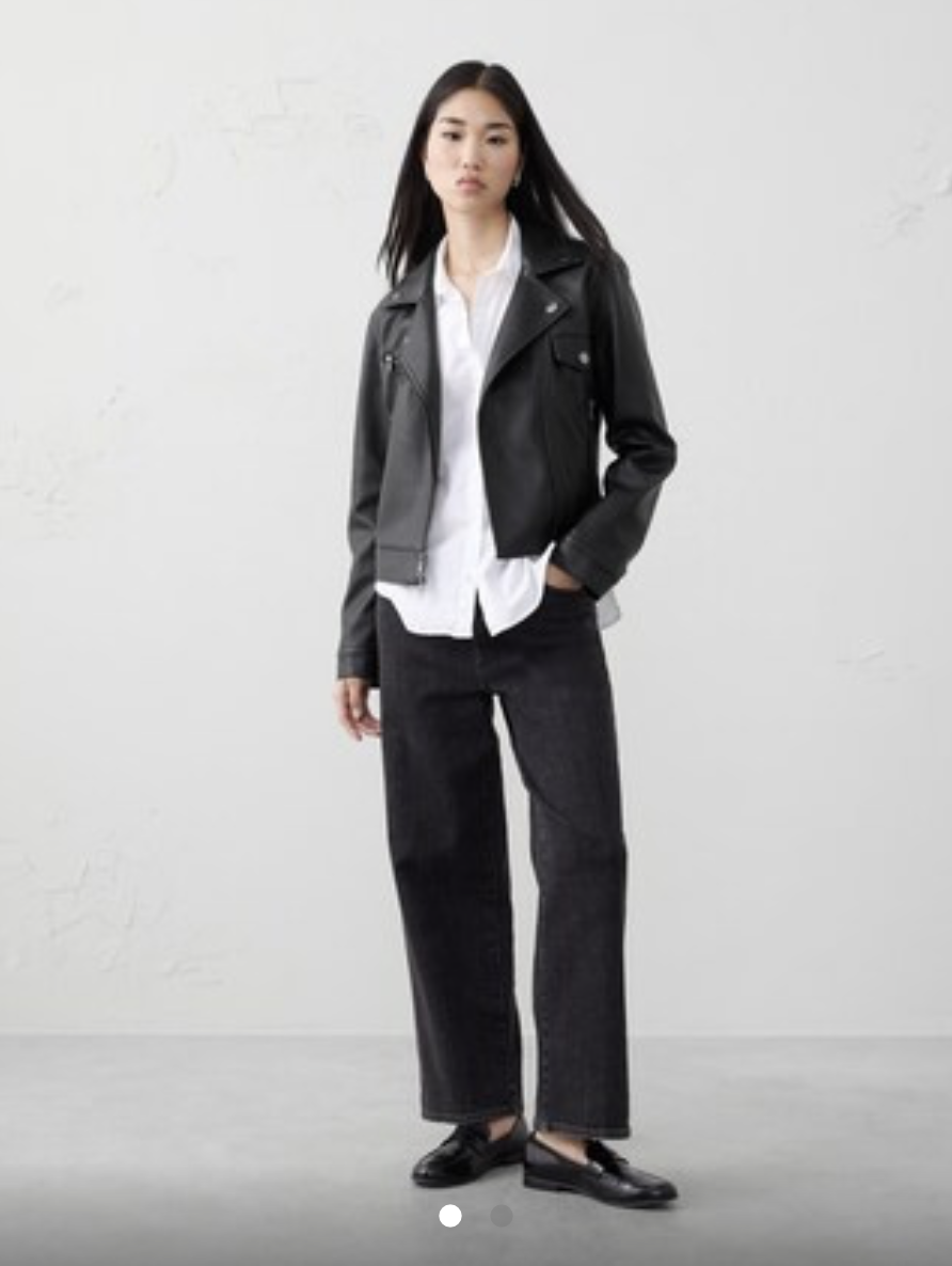 black leather jacket