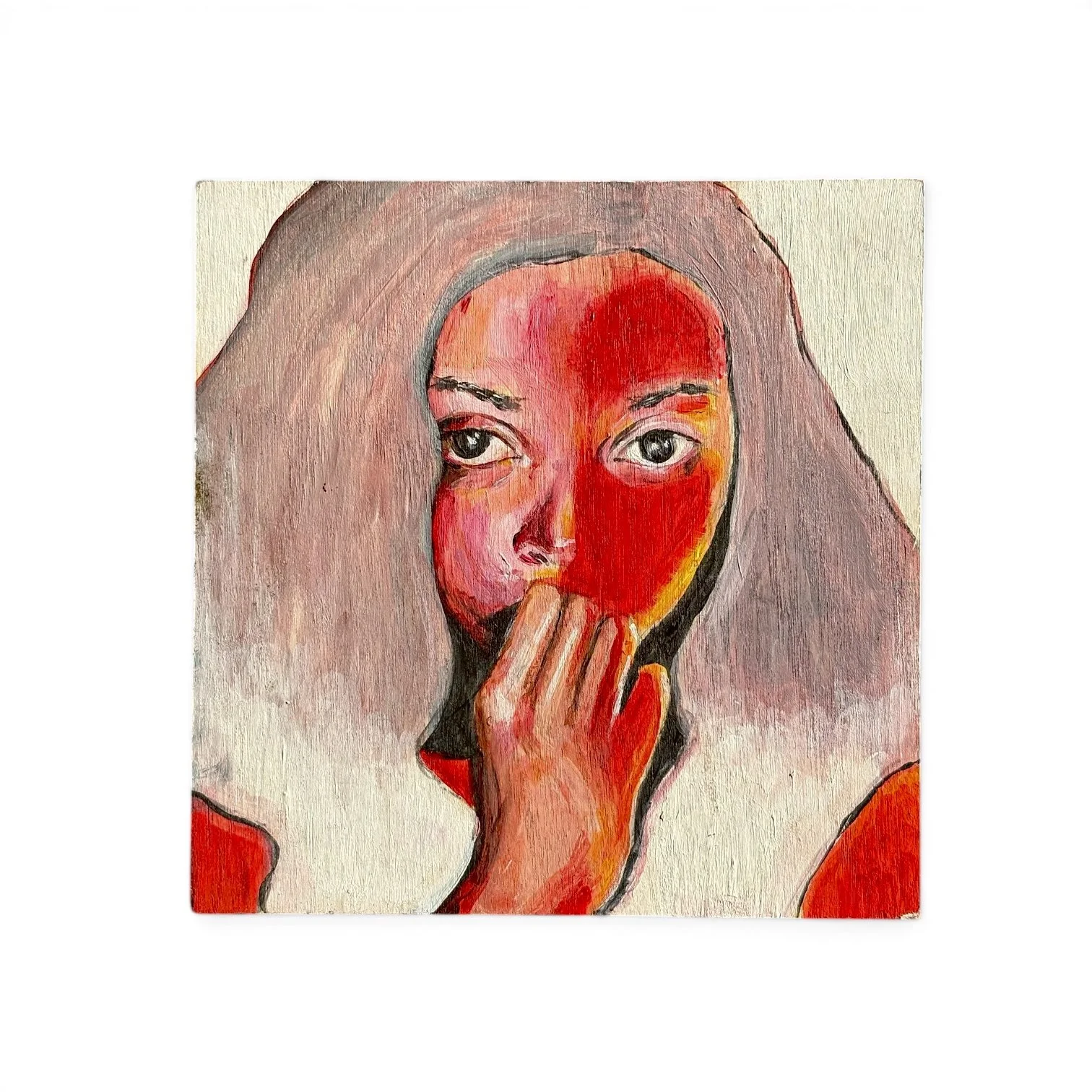  Self Portrait , 2015
 Acrylic on wood panel
 6 x 6 in.
