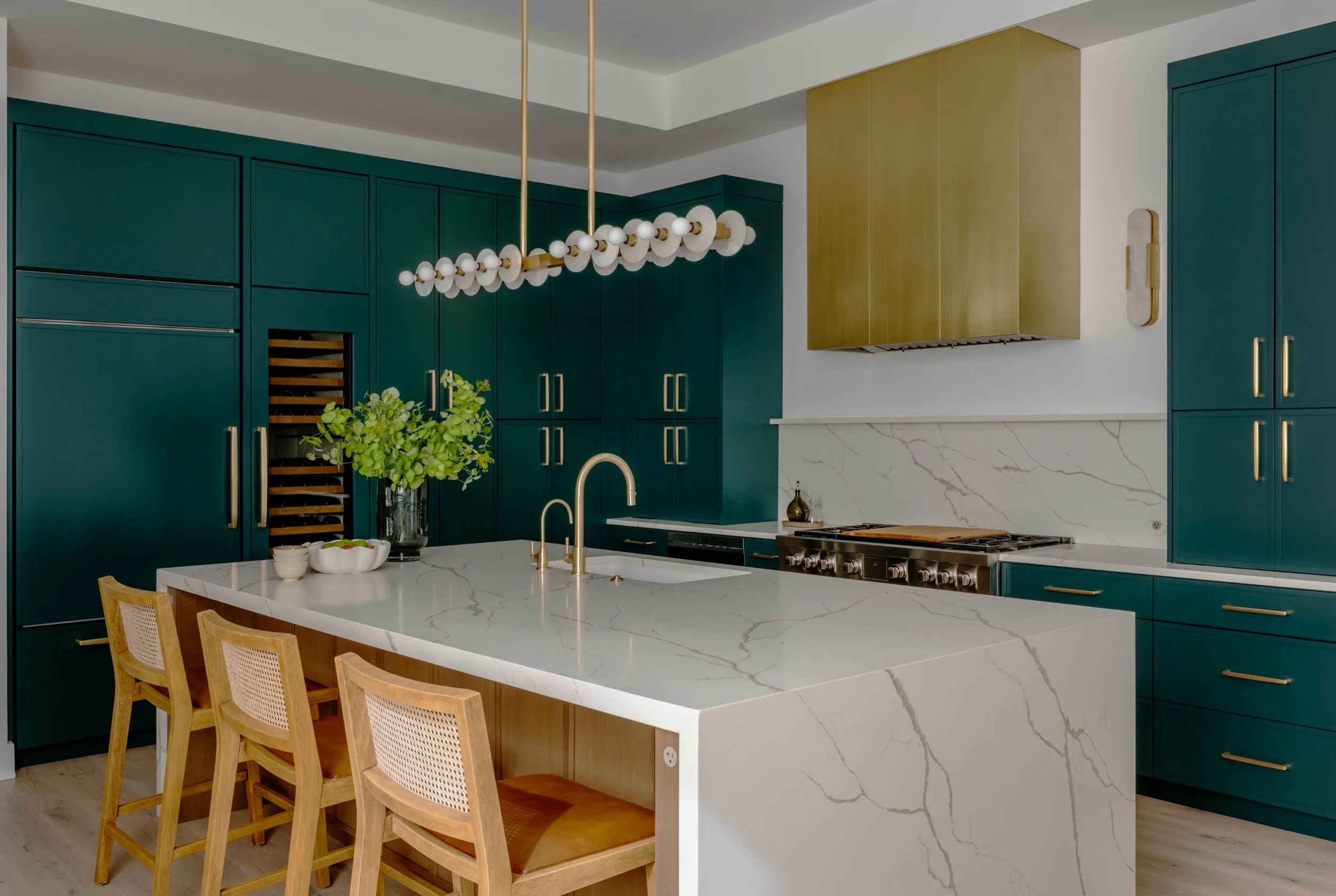 Introducing our project ✨WICKER PARK JEWEL✨

On a historic street in Wicker Park, this kitchen was designed for a vibrant &amp; active family who loves bold, expressive color. Starting with a clean, modern framework, we layered in a rich jewel-toned 