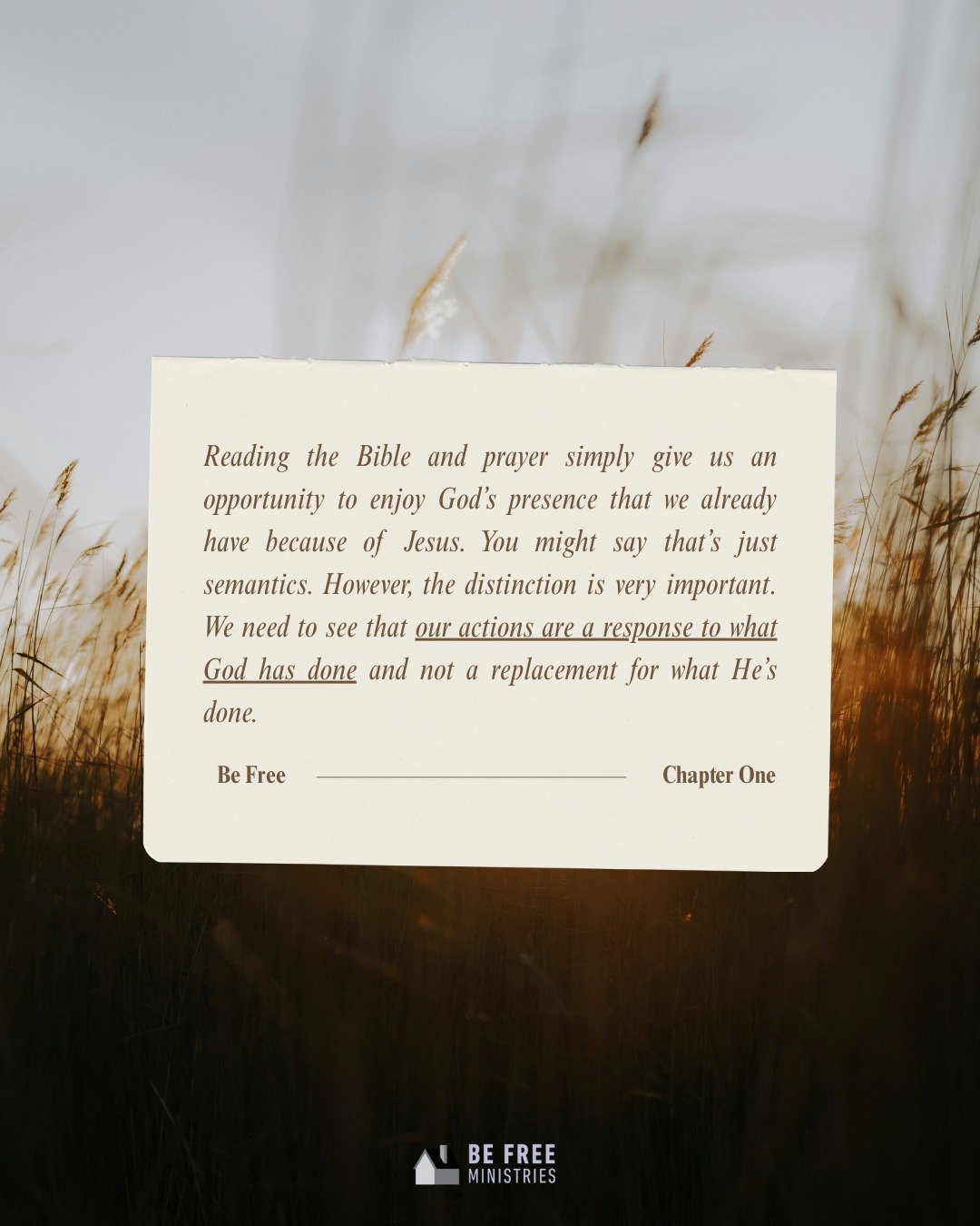 Our practices don&rsquo;t earn God&rsquo;s presence&mdash;they help us enjoy the presence we already have.