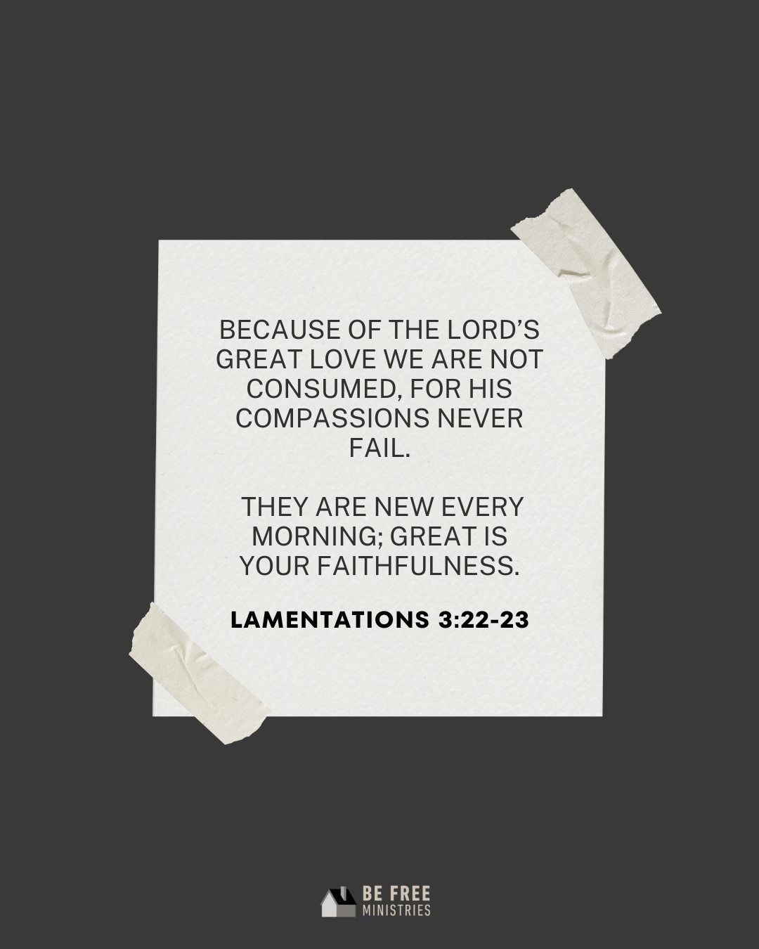 Grace meets us again today.

Not because we earned it, but because God is faithful.