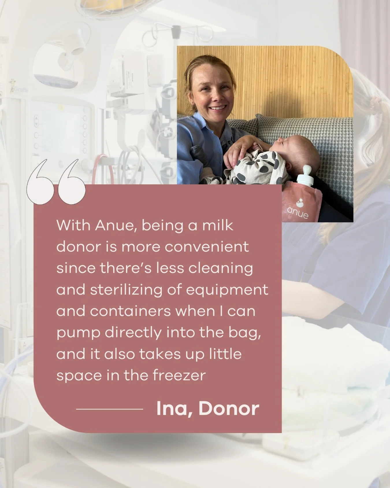Ina shares why she finds milk donation easier with Anue – less equipment to wash, less time spent sterilizing, and bags that take up minimal space in the freezer 💡💗
Would you like to make a difference for the tiniest ones too? Become a breas