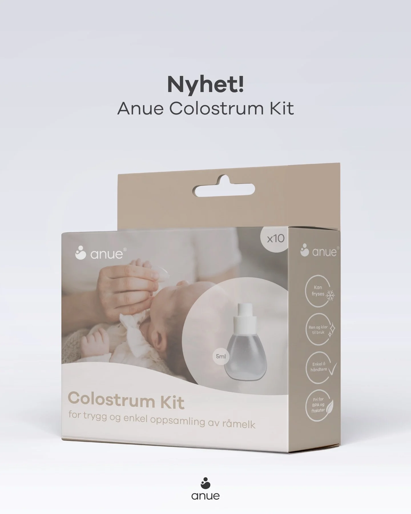 Nyhet fra Anue! ✨

Vi lanserer endelig Anue Colostrum Kit - utviklet for trygg og enkel oppsamling av r&aring;melk!💛 

Basert p&aring; v&aring;rt popul&aelig;re Anue Pipette Kit, tilbyr vi n&aring; dette i 10-pakning, perfekt for privatmarkedet og k