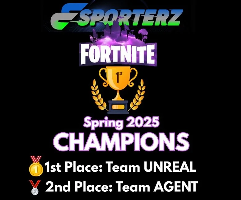 🥇🥈First AND Second?! Let&rsquo;s GO! Huge GG to BOTH of our Esporterz Fortnite squads for absolutely crushing the Spring 2025 League&mdash;taking home 1st and 2nd place like true legends! 💪🎮
Massive shoutout to our unstoppable players and dedicat