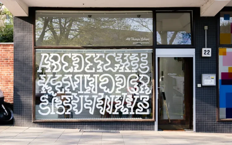 Window Lettering Design Wobble Alphabet by Chris Campe