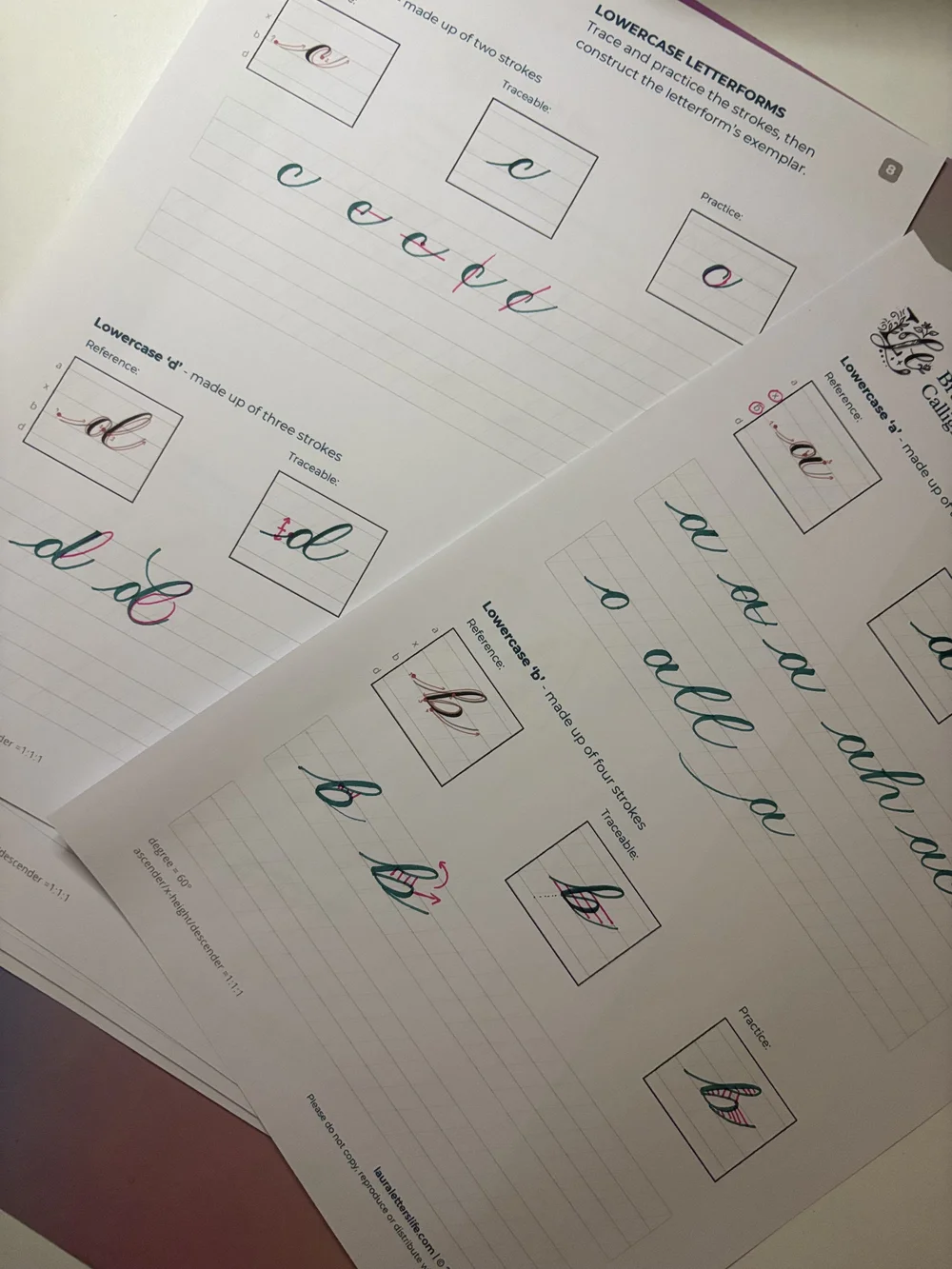 Brush Pen Calligraphy Course - lowercase letterforms