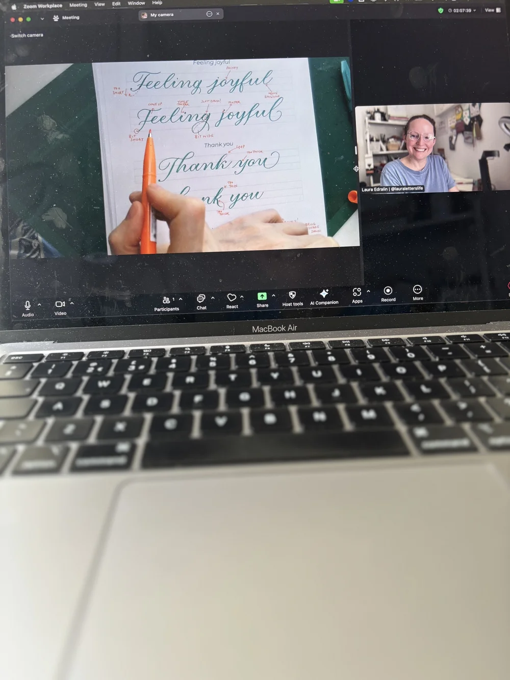 Online calligraphy course - camera set up