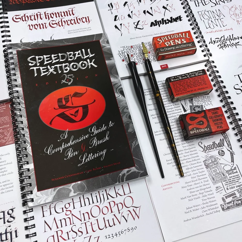 Speedball Textbook, pointed pens and nibs