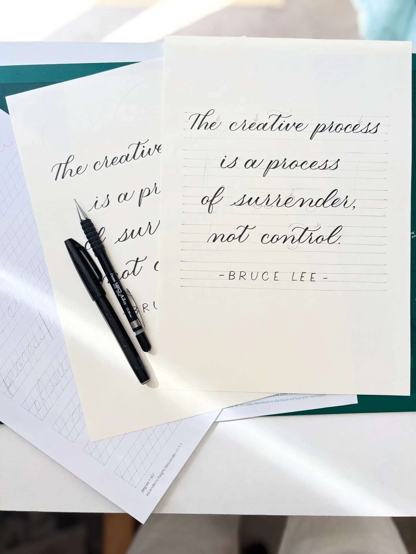 A fabulous Breakthrough Clinic today - working through a full phrase process. Thanks to some of my lovely Mindful Calligraphy Club members for joining me as we navigated:

1. Critiquing our work
2. Me forgetting to hit record
3. Exciting Club gift id