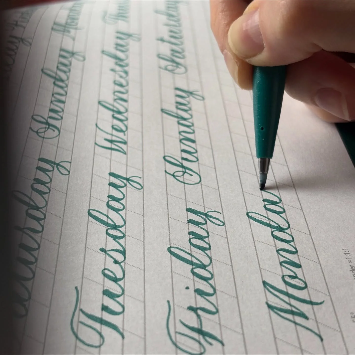 Finally!! This has been on my list for SO LONG. Landscape guideline practice sheets 🎉🤩 

SWIPE for a little video 🤩🎥

✍️ Just testing these out and I&rsquo;m thrilled! Gone for 55&deg; with 5mm 1:1:1 guidelines so a touch smaller than my usual an