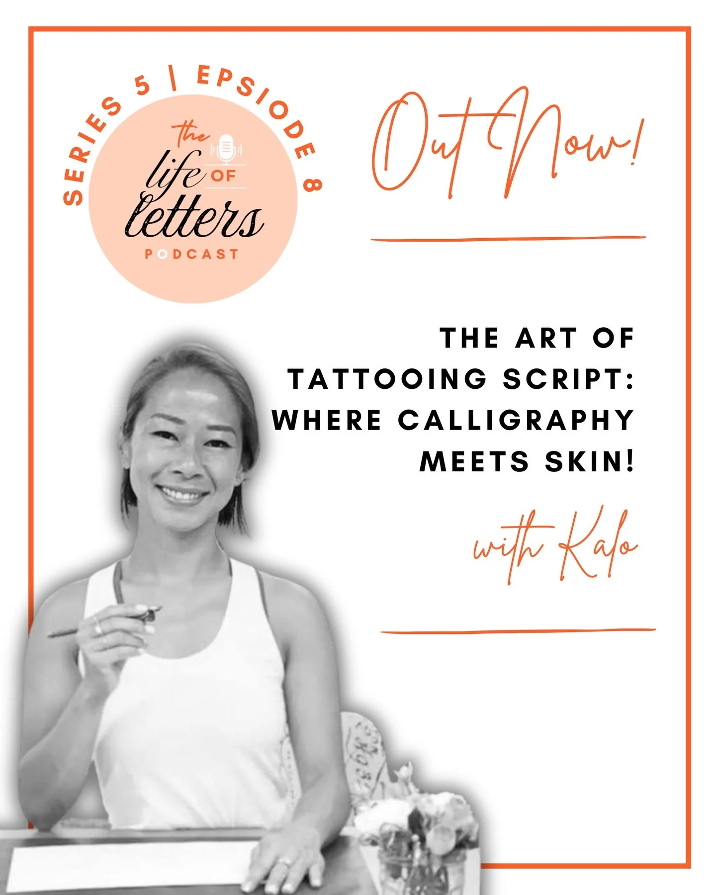 Episode 8 is here!!! And we have the incredible @kalomakeart @kalomaketattoo chatting to me all about The Art of Tattooing Script: Where Calligraphy Meets Skin!

I can&rsquo;t imagine anything more terrifying and yet Kalo is out there in the world ad