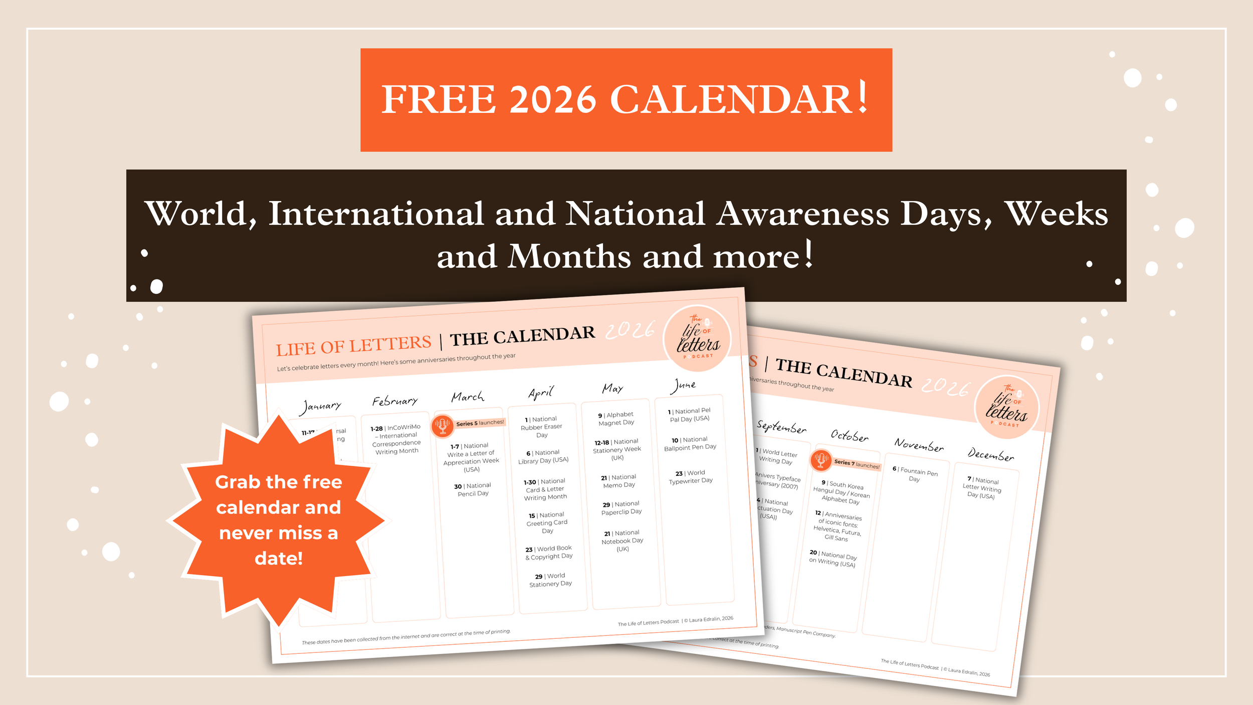 A Free 2026 Calligraphy & Lettering Calendar for Creative Minds