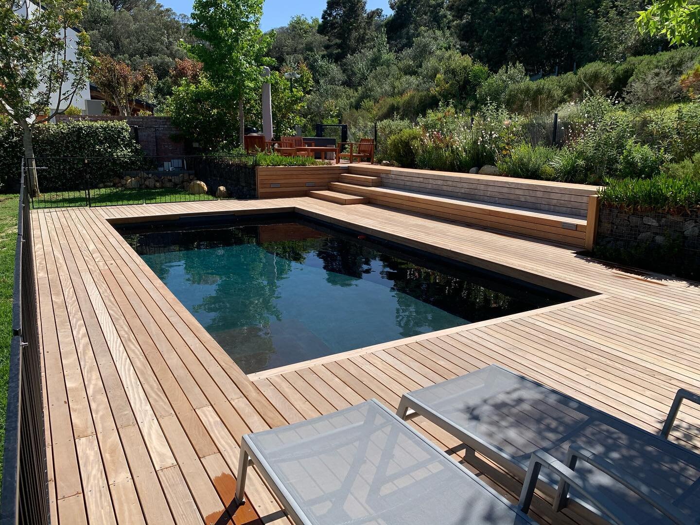 Summer is here ☀️ 

#decking #timber #stellenbosch #pool #construction #garapa #summer #timberdecking