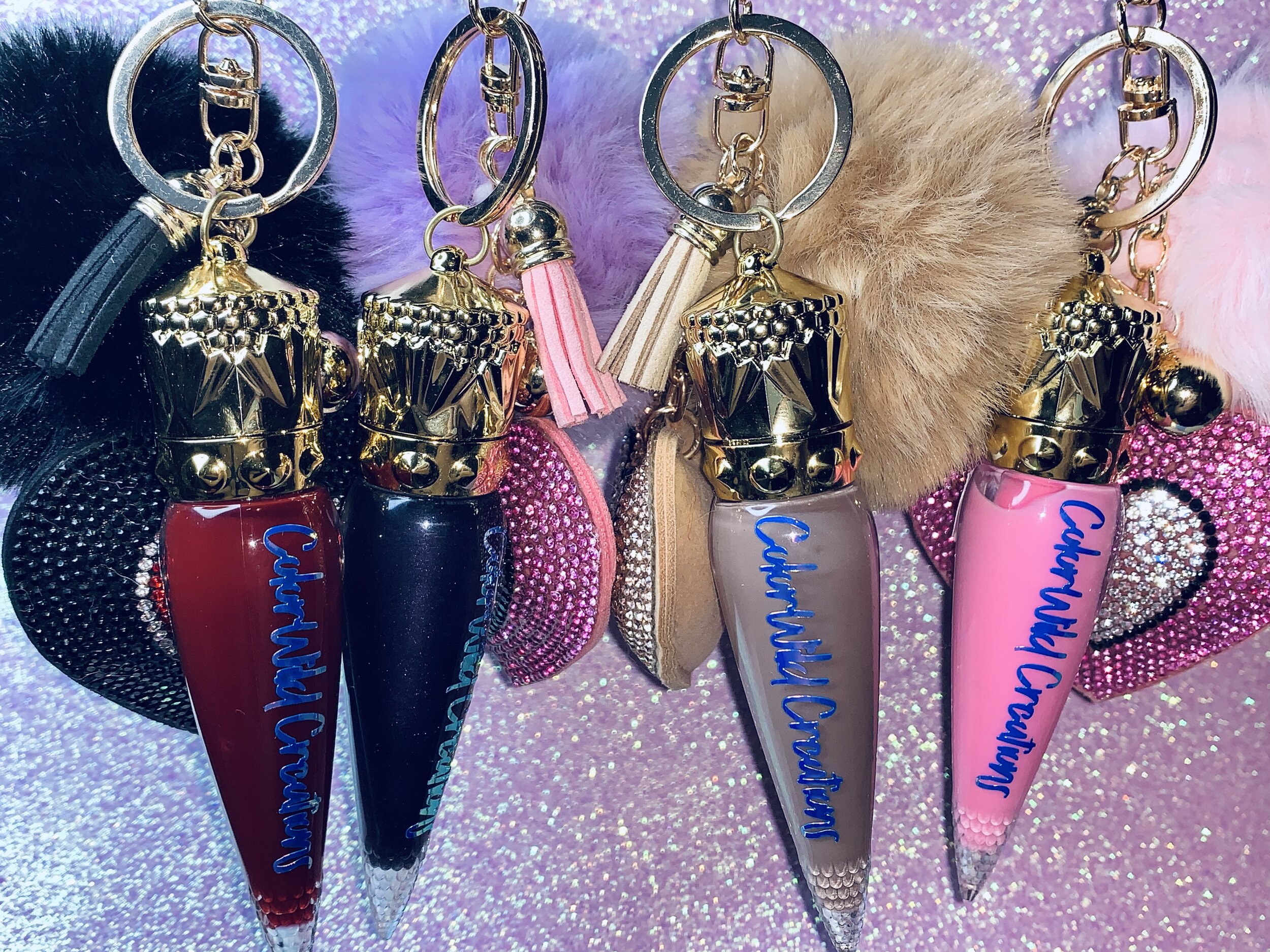 Queen's Crown lip gloss fur key chain — ColorWild Creations