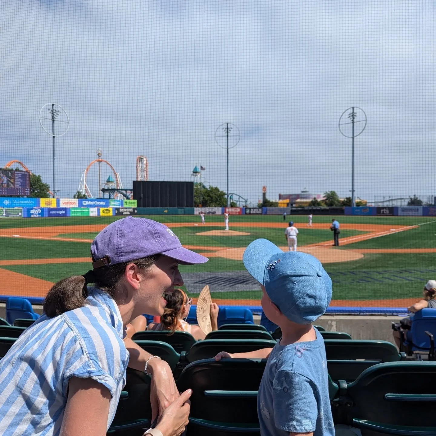 Owen's first baseball game, followed by a quick hop on the beach. ⚾🧢 Coney Island is full of adventures!