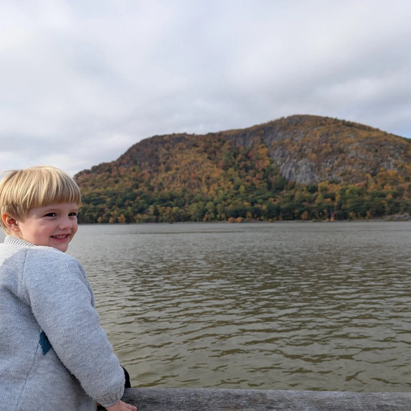 Owen's first hike 🍁🍂 He was a big fan of the trail markers. Success!

Not pictured: Yesterday's also meaningful activities of #NoKings and door knocking for Zohran Mamdani, which we split. Thank you to everyone who has shown up this election season