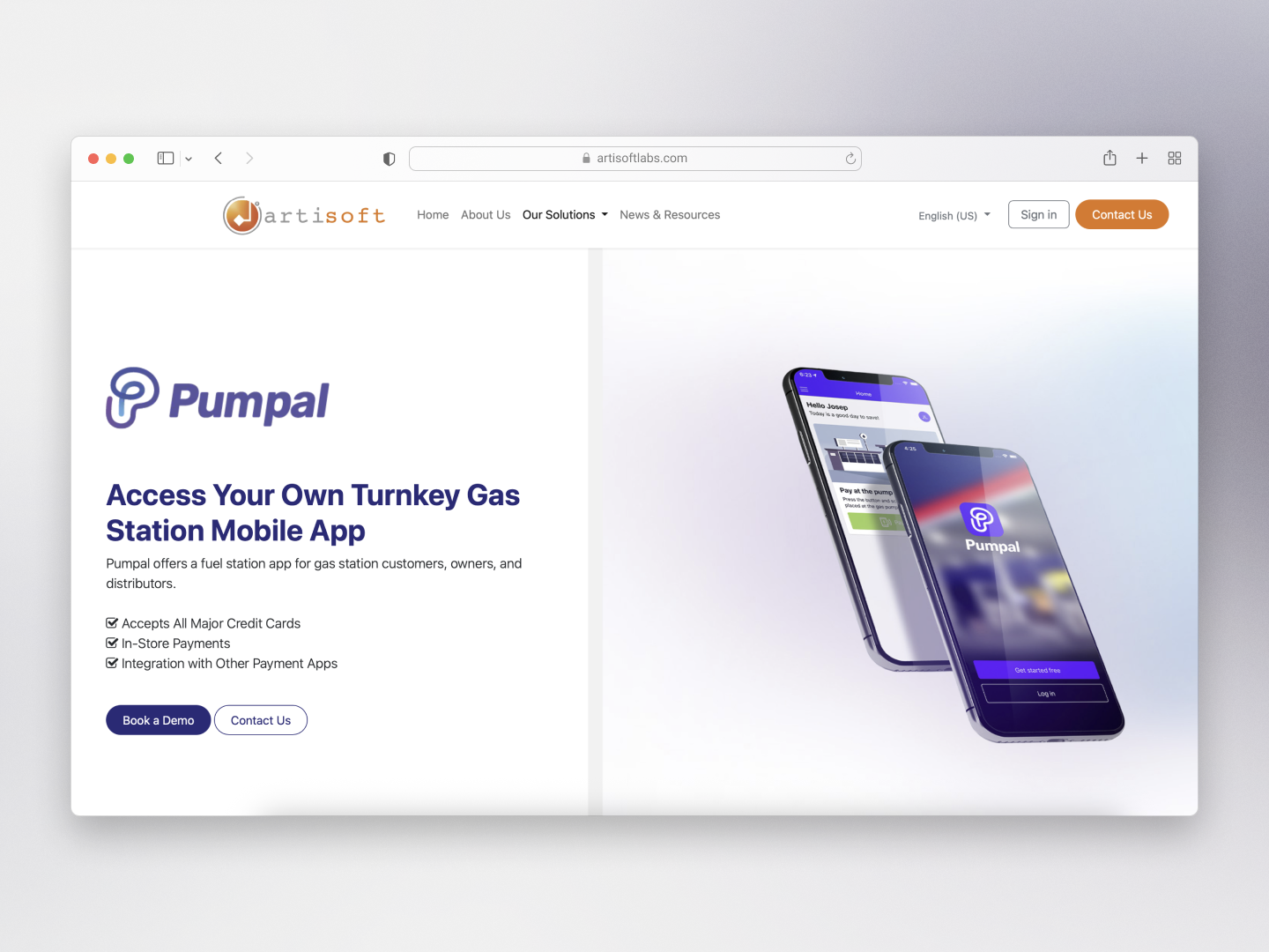Artisoft Labs new website, desktop
