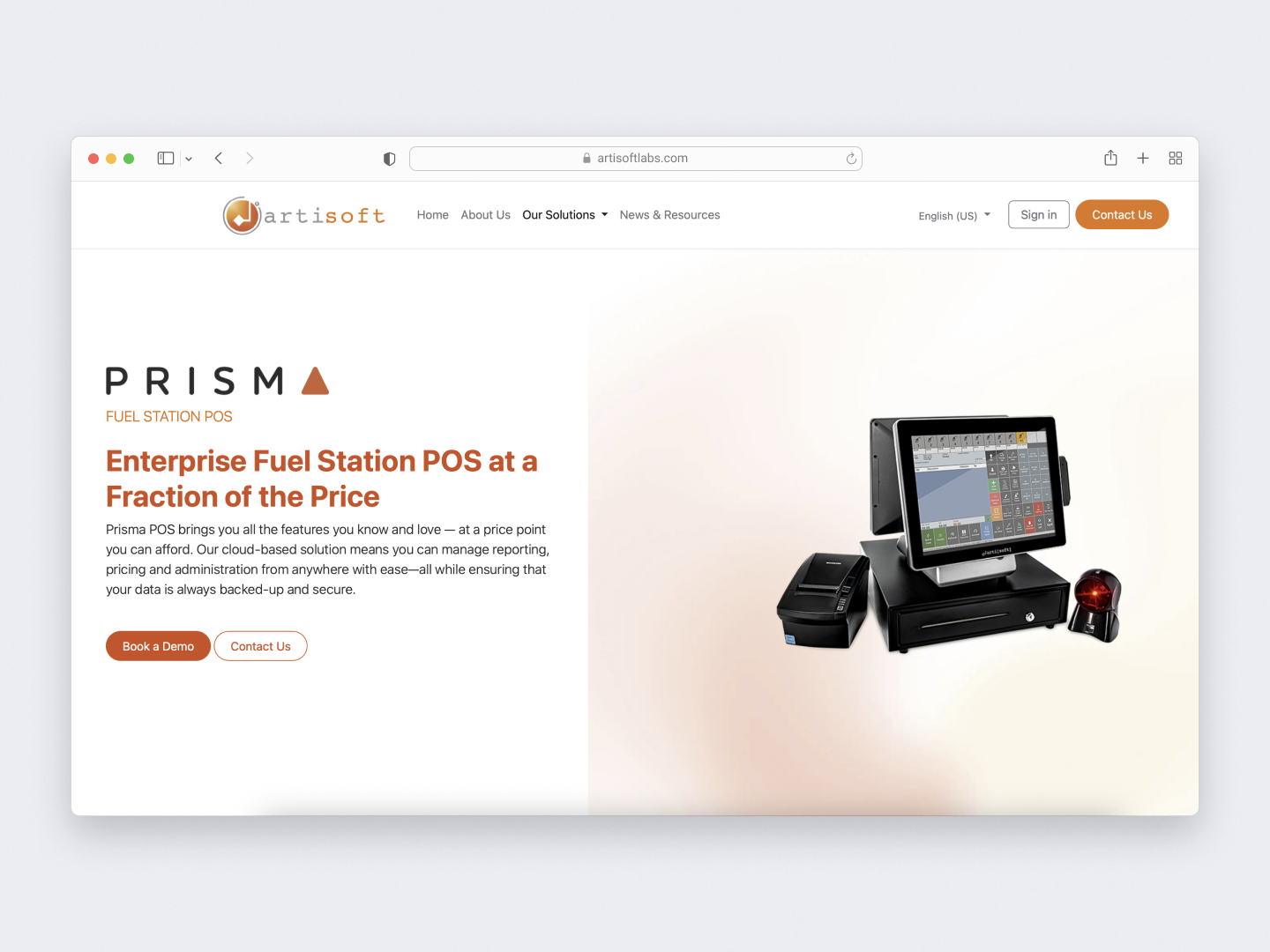 Artisoft Labs new website, desktop