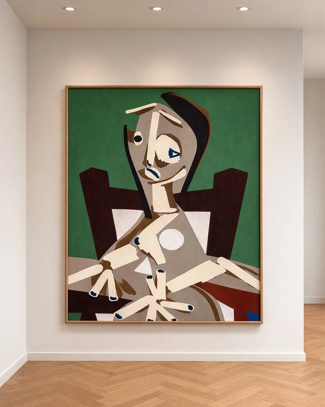 John Millei &mdash; 'Woman in a Chair'
Oil on canvas

Monumental. Expressive. Distinctive.

With Woman in a Chair, John Millei presents a work of striking formal clarity and psychological charge. Seen across this carousel in installation view, interi