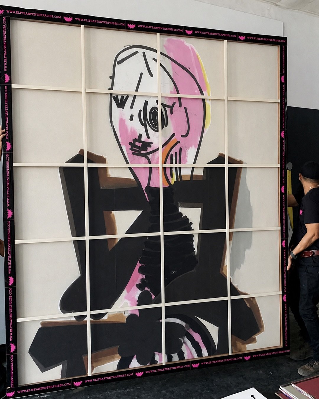 From studio to collection.

This monumental painting from John Millei&rsquo;s Woman in a Chair series began its journey in the artist&rsquo;s Los Angeles studio. From there, it was carefully prepared for transport, presented in the gallery, and ultim