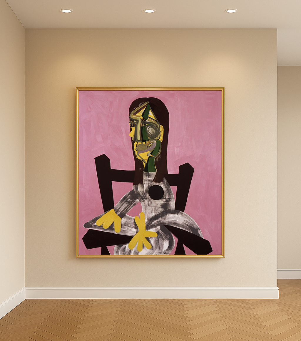 John Millei 'Woman in a Chair', oil on canvas, 2024.