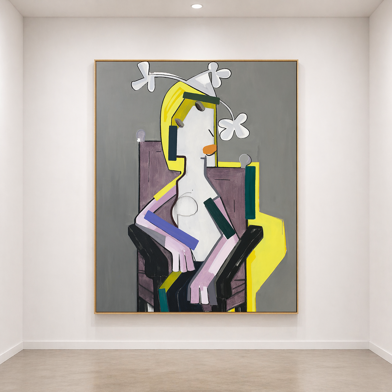 John Millei "Woman With Flowers", Oil on Canvas, 254x214cm