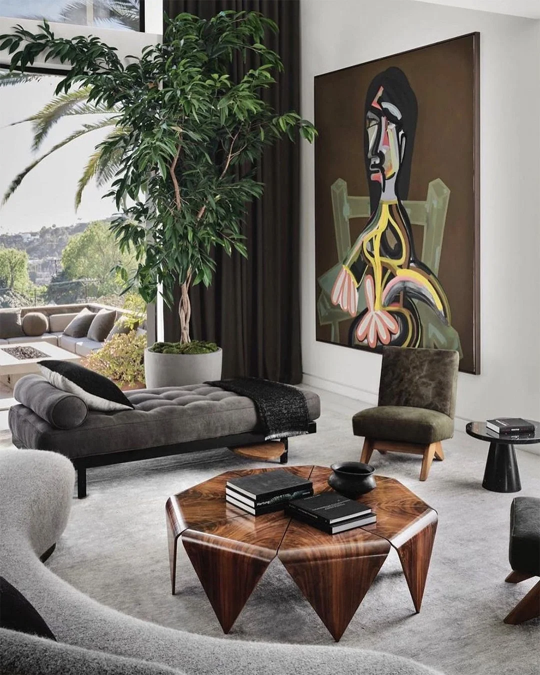 John Millei’s Woman in a Chair installed in a light-filled New York living room