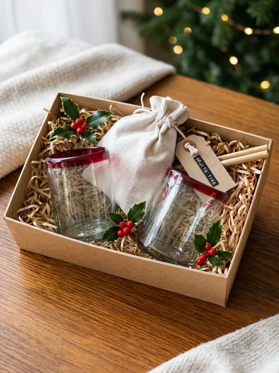 Red Rimmed Mojito Gift Set