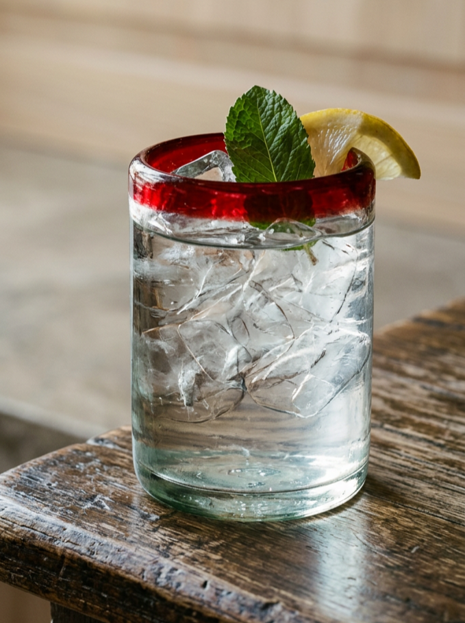 Mexican Glass Tumbler Red
