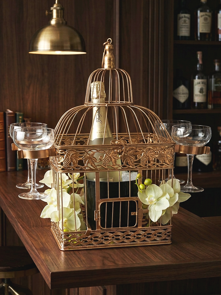 Gold Birdcage Drinks Tree