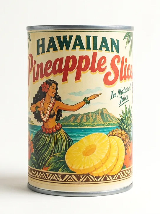 Custom branded pineapple tin can cocktail cups with logo for tiki bars and beach clubs