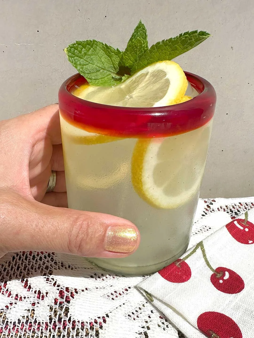 Mexican Glass Tumbler Red