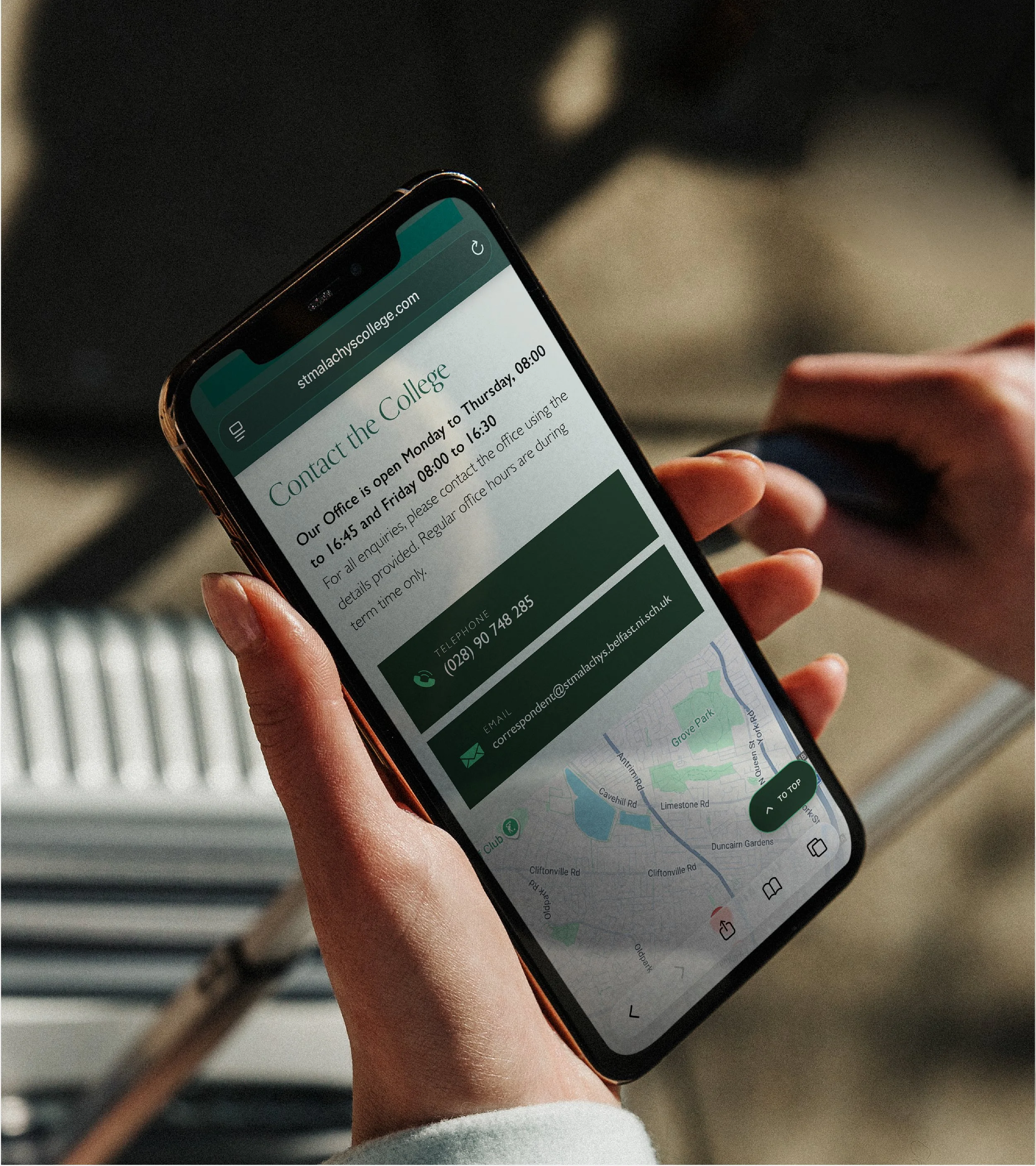 A Mobile Optimised showcase of pages featured in the redesign of St Malachy's College Belfast Website by PRMT Marketing