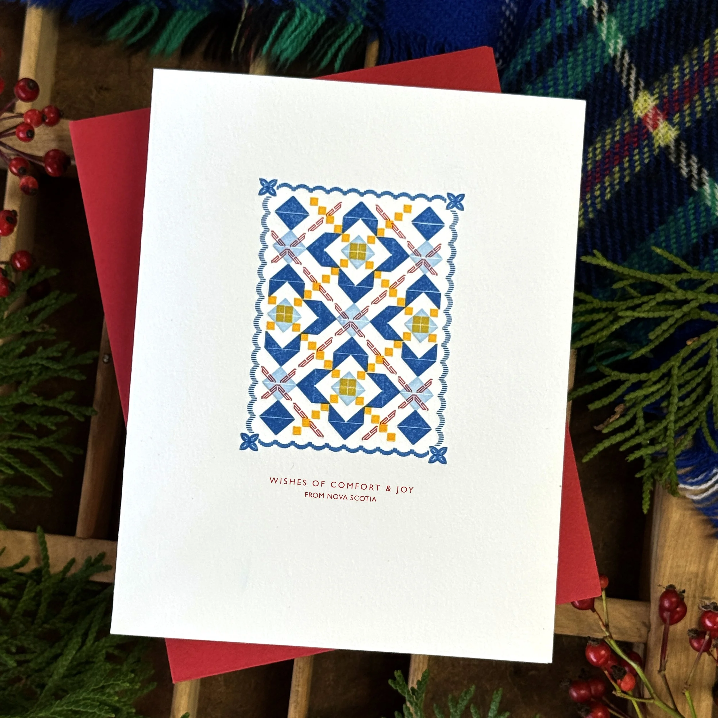 Nova Scotia Tartan Quilt Greeting Card 2025