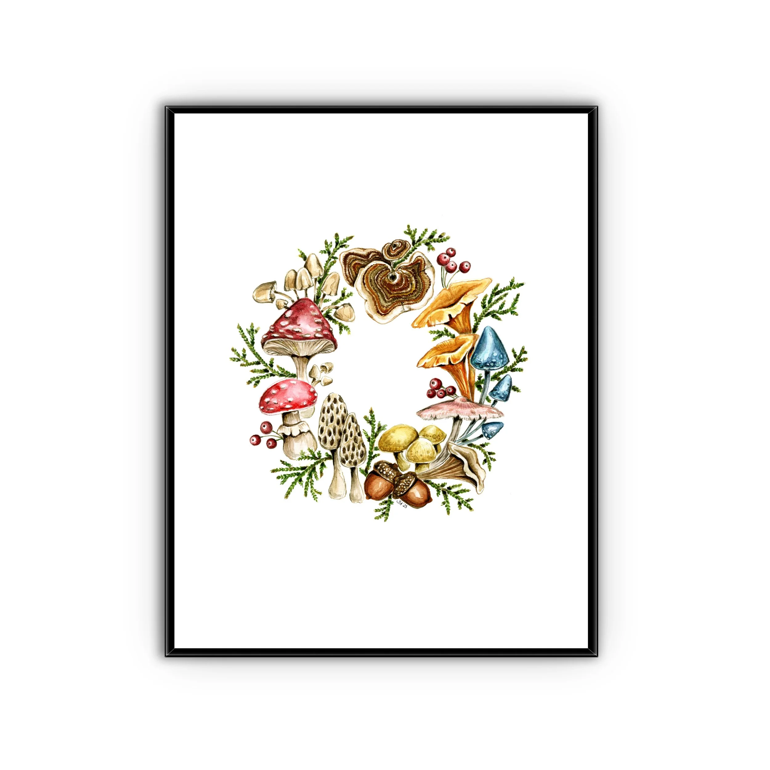 Fungi Wreath - 8.5" x 11"