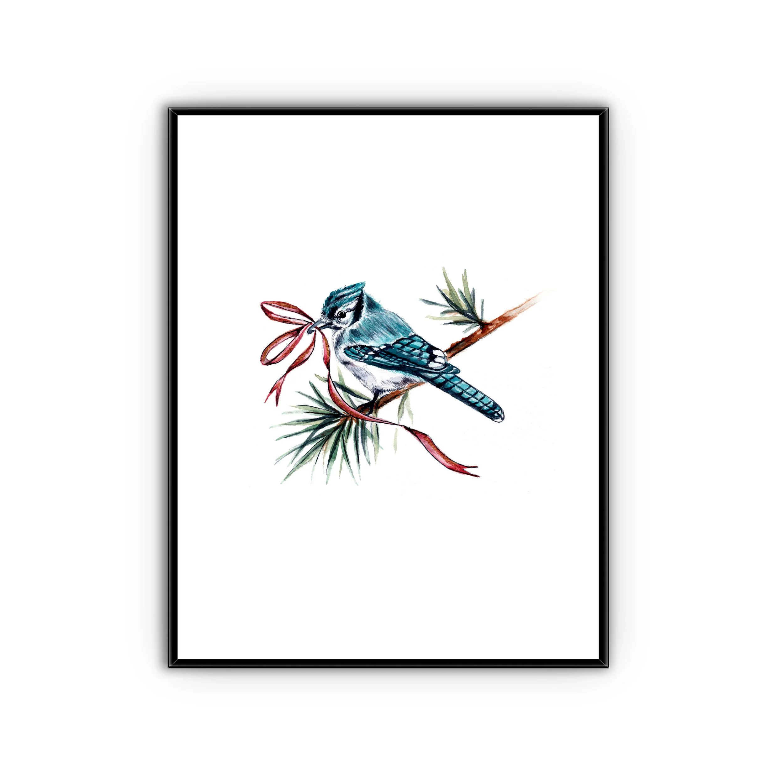 Vintage Festive Blue Jay