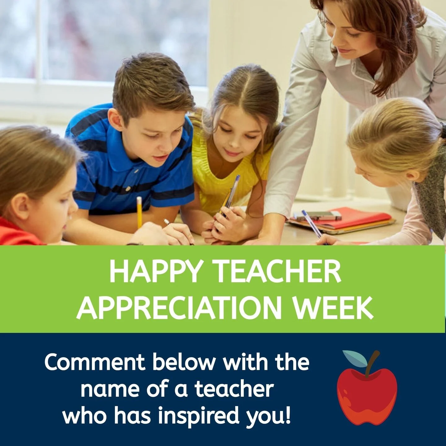 It's #TeacherAppreciationWeek! Every day, we get to see the countless ways in which extraordinary teachers shape the lives of our students, and we know you do too.⁠
⁠
✏️ Comment below with the name of a teacher who made a difference in your life!