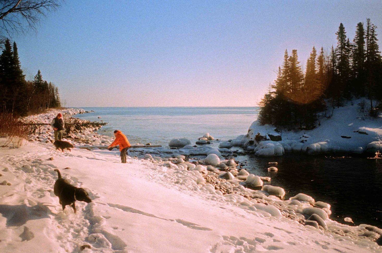 North Shore 35mm film Gooseberry Falls winter Minnesota