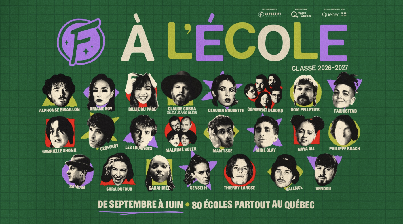 Le Festif! à l’École dévoile les artistes qui prendront part à sa 10e tournée dans les écoles du Québec