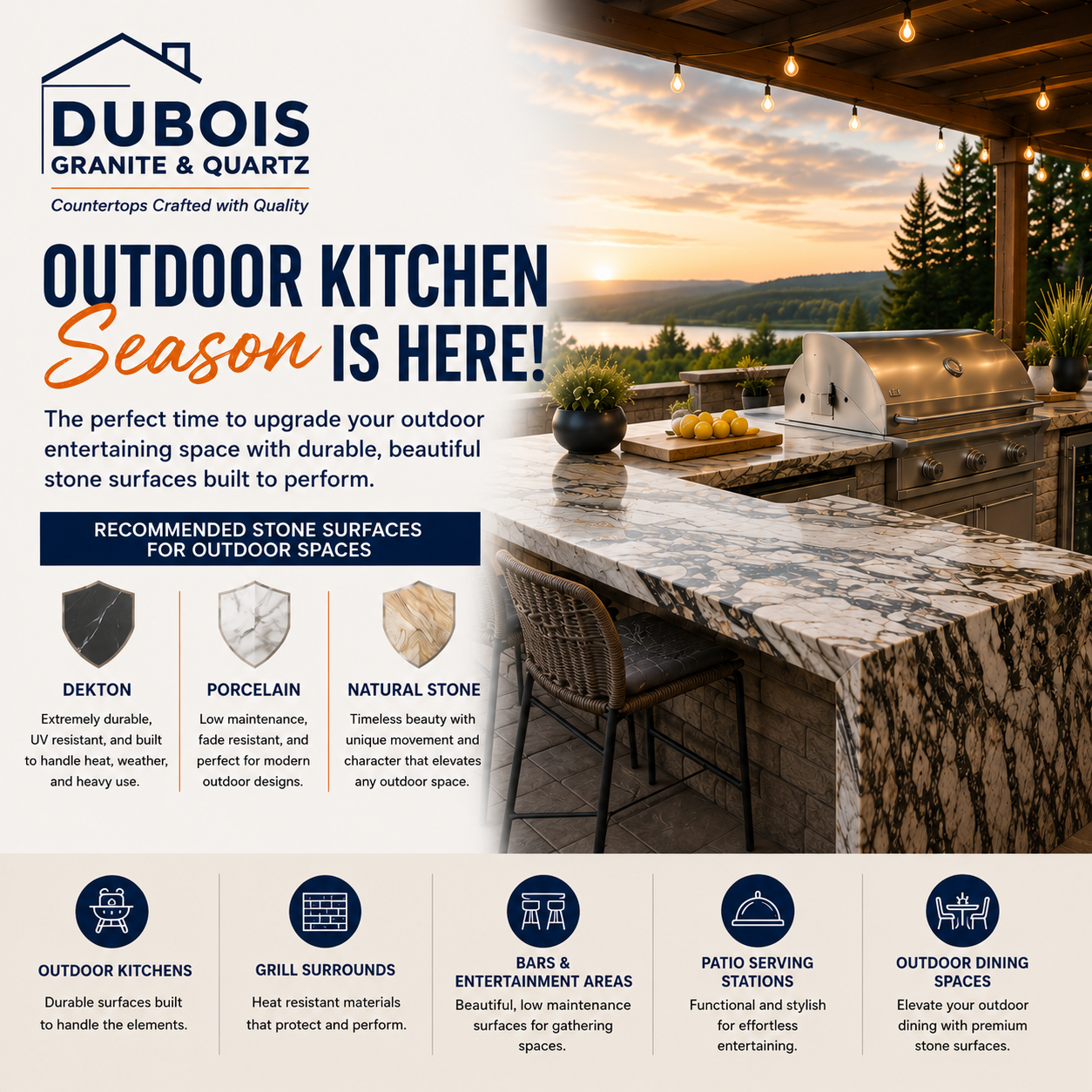 Outdoor Kitchen Season is Here: Which Material is the Right Choice?