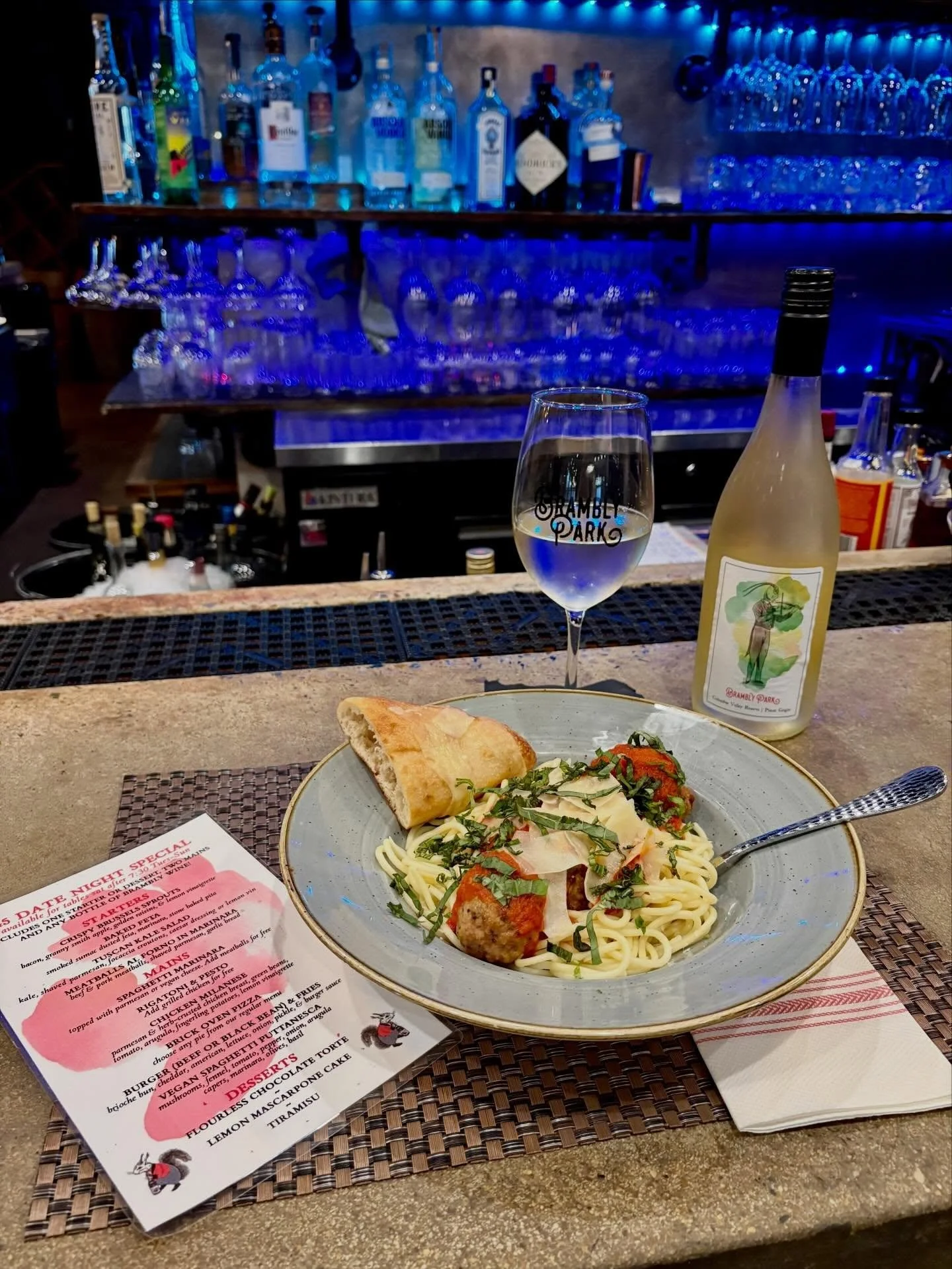 Date Night starts at 7:30pm Tuesday-Sunday! $45 for a bottle of wine, two entrees, and an appetizer or dessert! 🍷✨ Whether you&rsquo;re celebrating or just want to get out of the house for the night, we have something on the menu for everyone! 

#rv