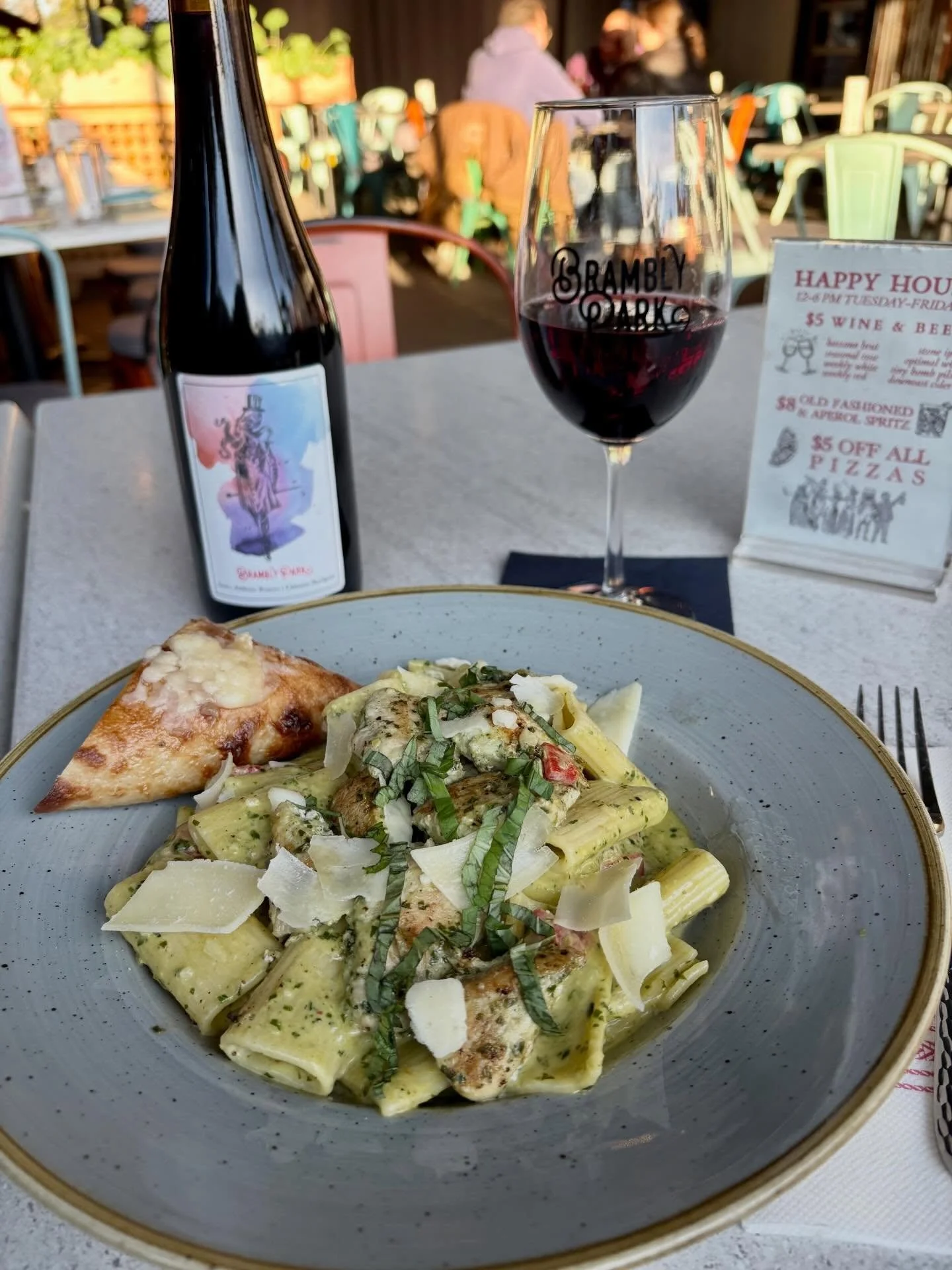 Just a reminder that our Date Night Special is available Tuesday-Sunday after 7:30pm inside our dining room and on the covered patio! 🍷 $45 for a bottle of Brambly wine, two entrees, and an appetizer or dessert. Perfect for any night of the week! 🍕