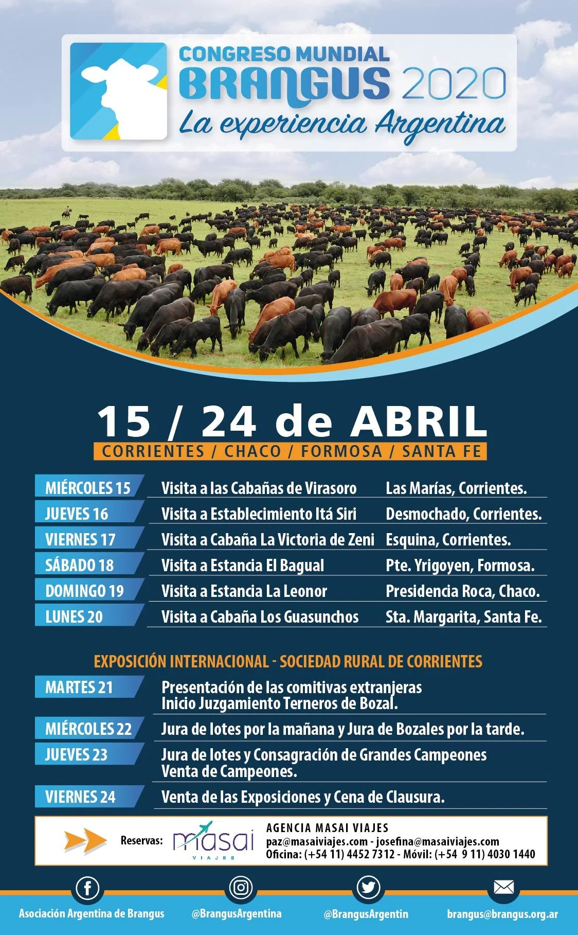 Argentina sediará Congresso Mundial de Brangus 2020 Argentina sediará Congresso Mundial de Brangus 2020